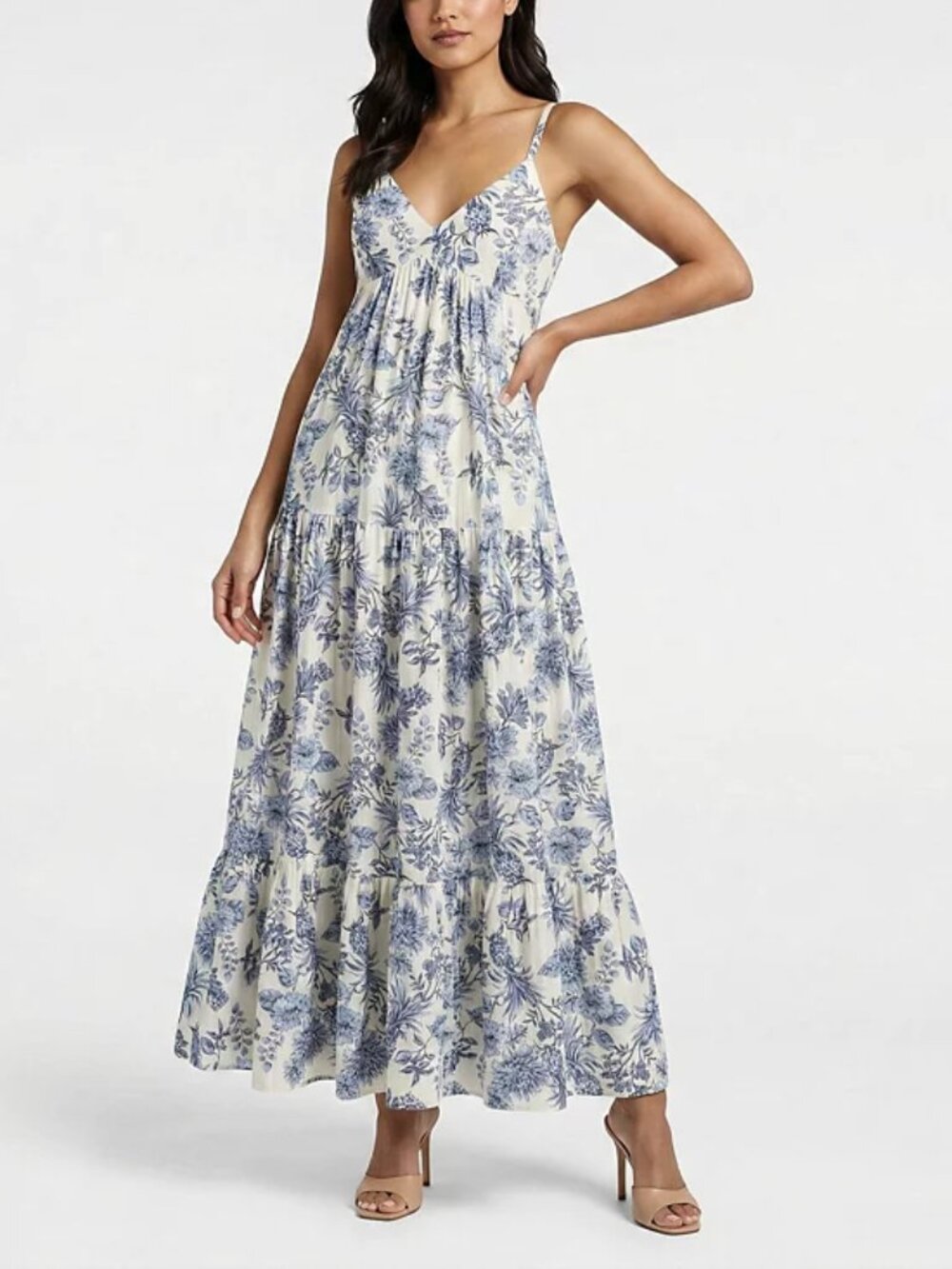 Taylor Women's Floral V-Neck A-Line Dress Size: M
